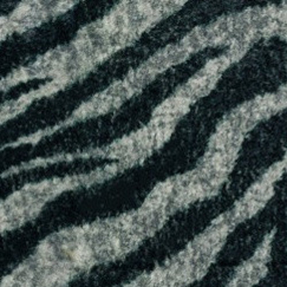 8 X 10 Black and Gray Zebra Print Shag Handmade Non Skid Area Rug Image 4