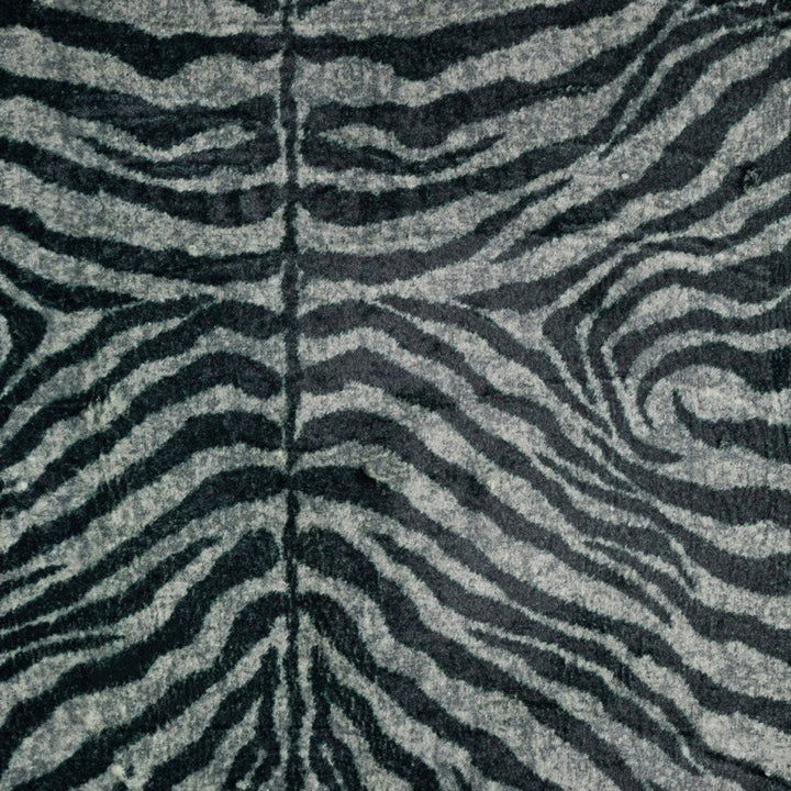 8 X 10 Black and Gray Zebra Print Shag Handmade Non Skid Area Rug Image 9