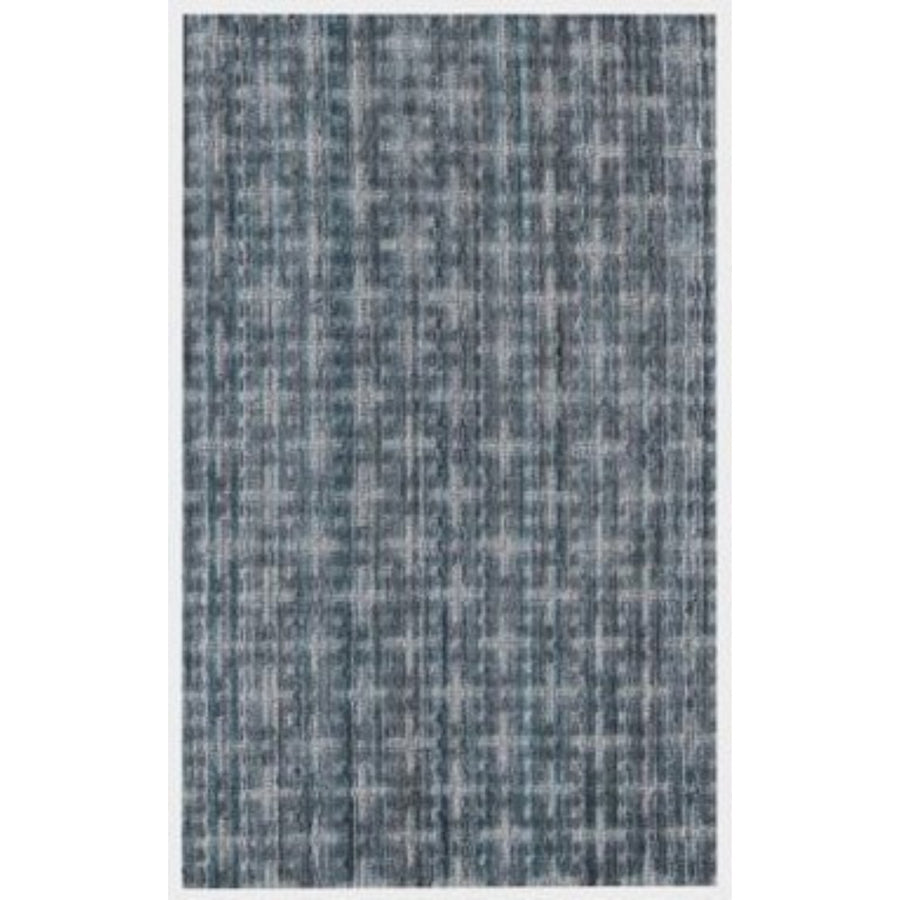 8 X 10 Blue And And Charcoal Hand Loomed Area Rug Image 1