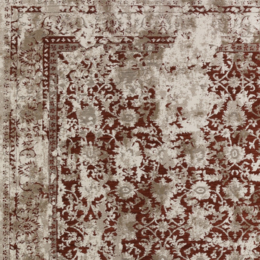 8 X 10 Red Oriental Area Rug With Fringe Image 6