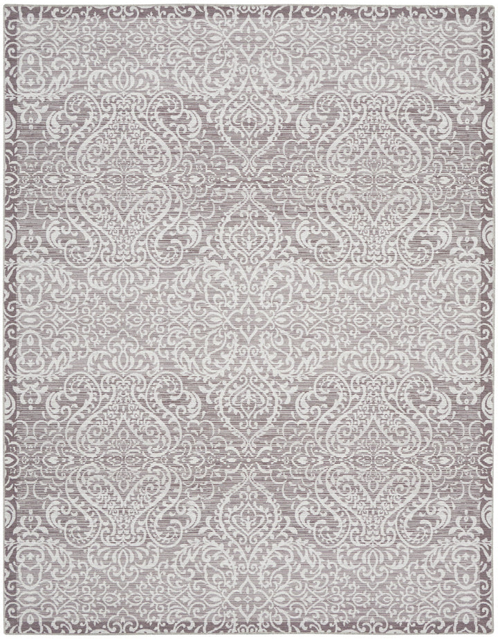 8 X 10 Stone Damask Distressed Washable Area Rug Image 1