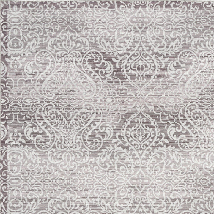 8 X 10 Stone Damask Distressed Washable Area Rug Image 3