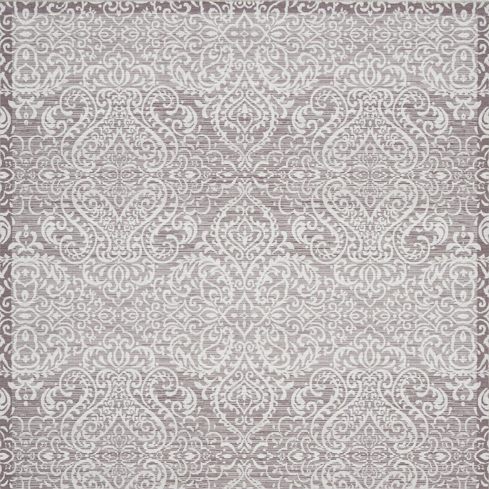 8 X 10 Stone Damask Distressed Washable Area Rug Image 4