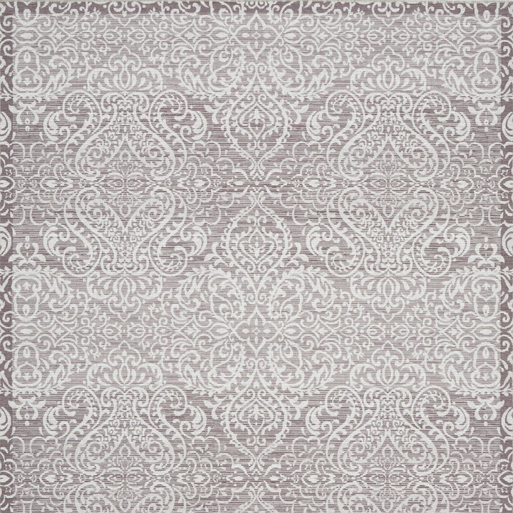 8 X 10 Stone Damask Distressed Washable Area Rug Image 4