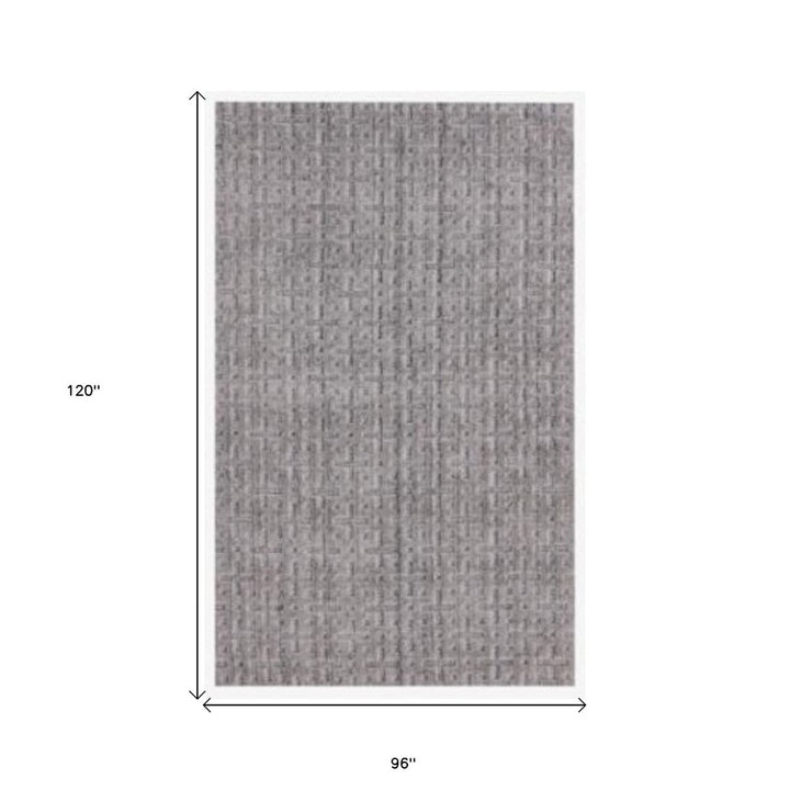 8 X 10 Tan And Charcoal Hand Loomed Area Rug Image 5