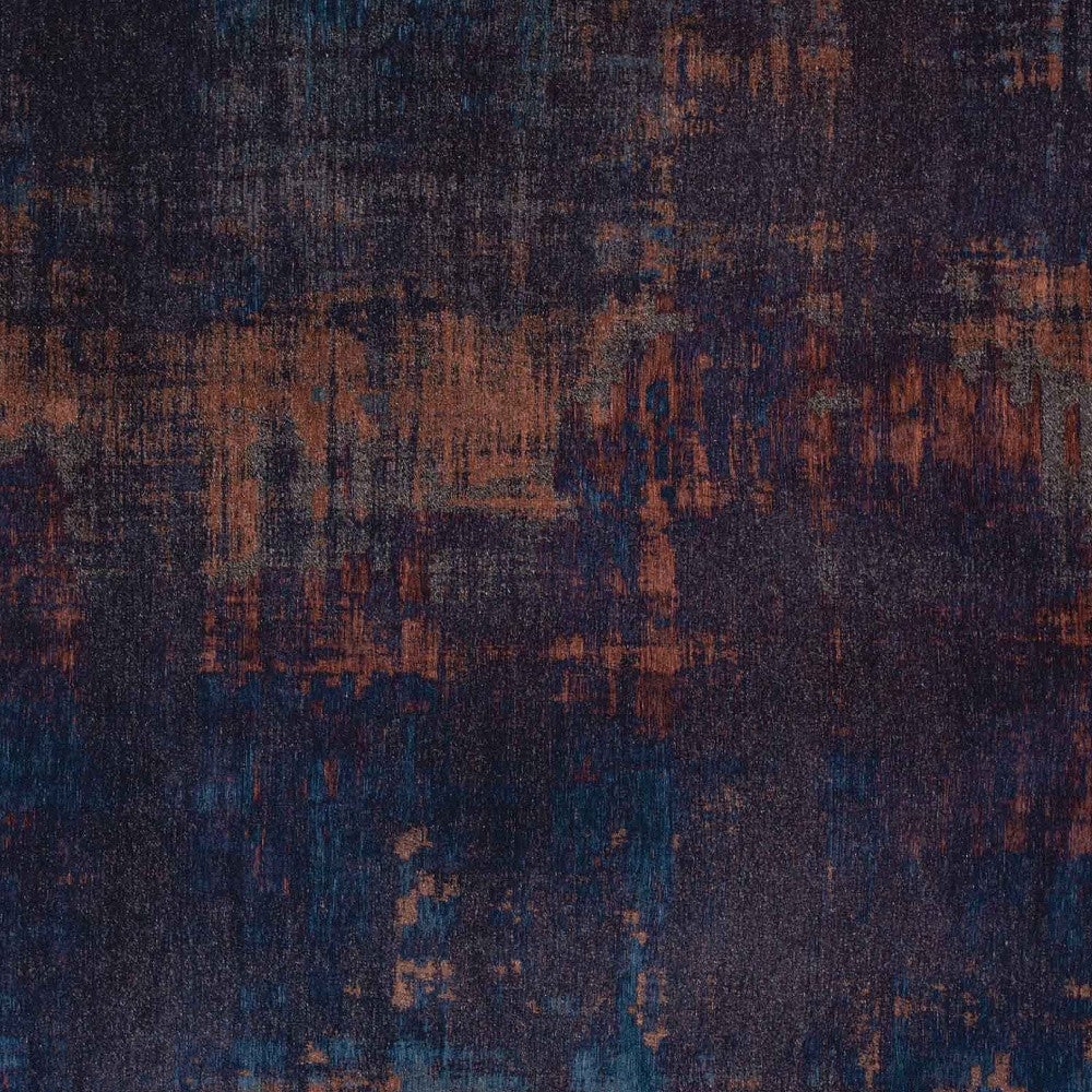 8 x 11 Blue and Brown Abstract Non Skid Area Rug Image 5