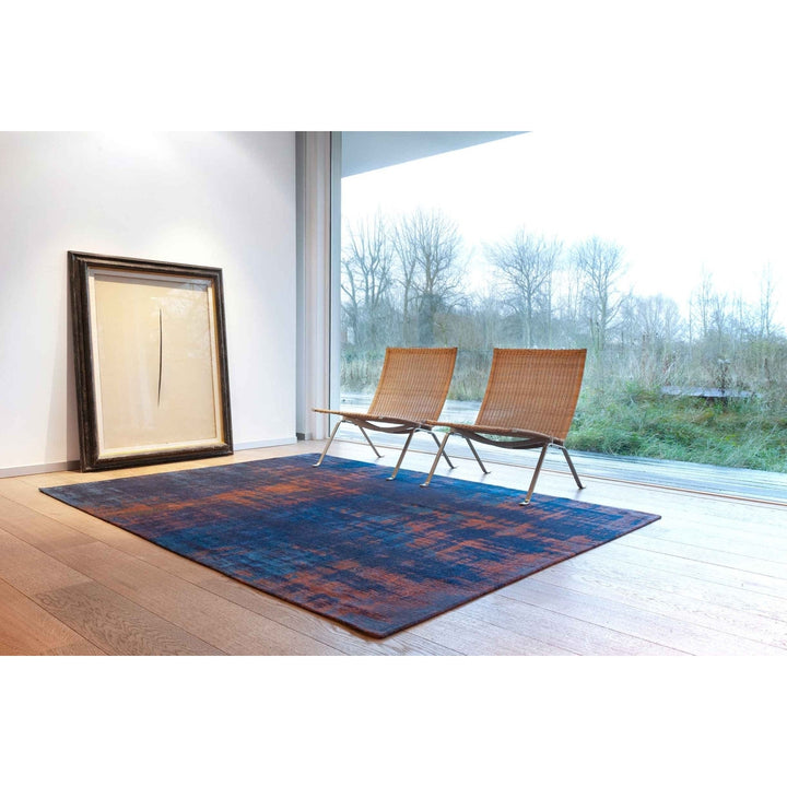 8 x 11 Blue and Brown Abstract Non Skid Area Rug Image 7