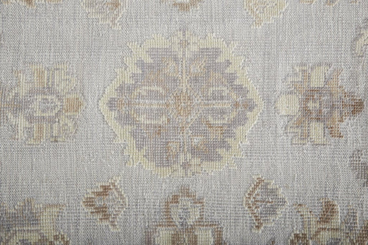 8 X 10 Ivory Silver And Tan Floral Hand Knotted Stain Resistant Area Rug Image 3