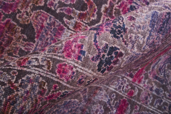 8 X 10 Pink And Purple Floral Power Loom Area Rug Image 1