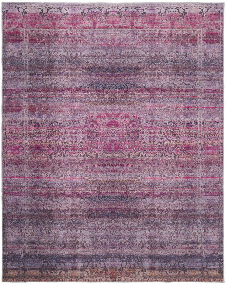 8 X 10 Pink And Purple Floral Power Loom Area Rug Image 6