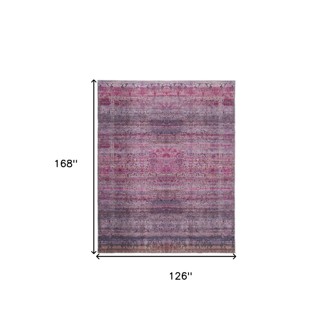 8 X 10 Pink And Purple Floral Power Loom Area Rug Image 7