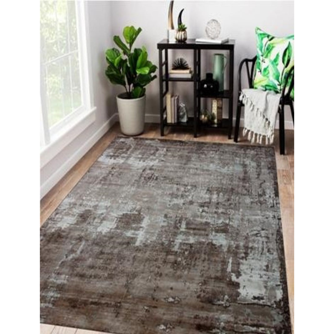 8 X 11 Brown And Silver Hand Loomed Area Rug Image 3