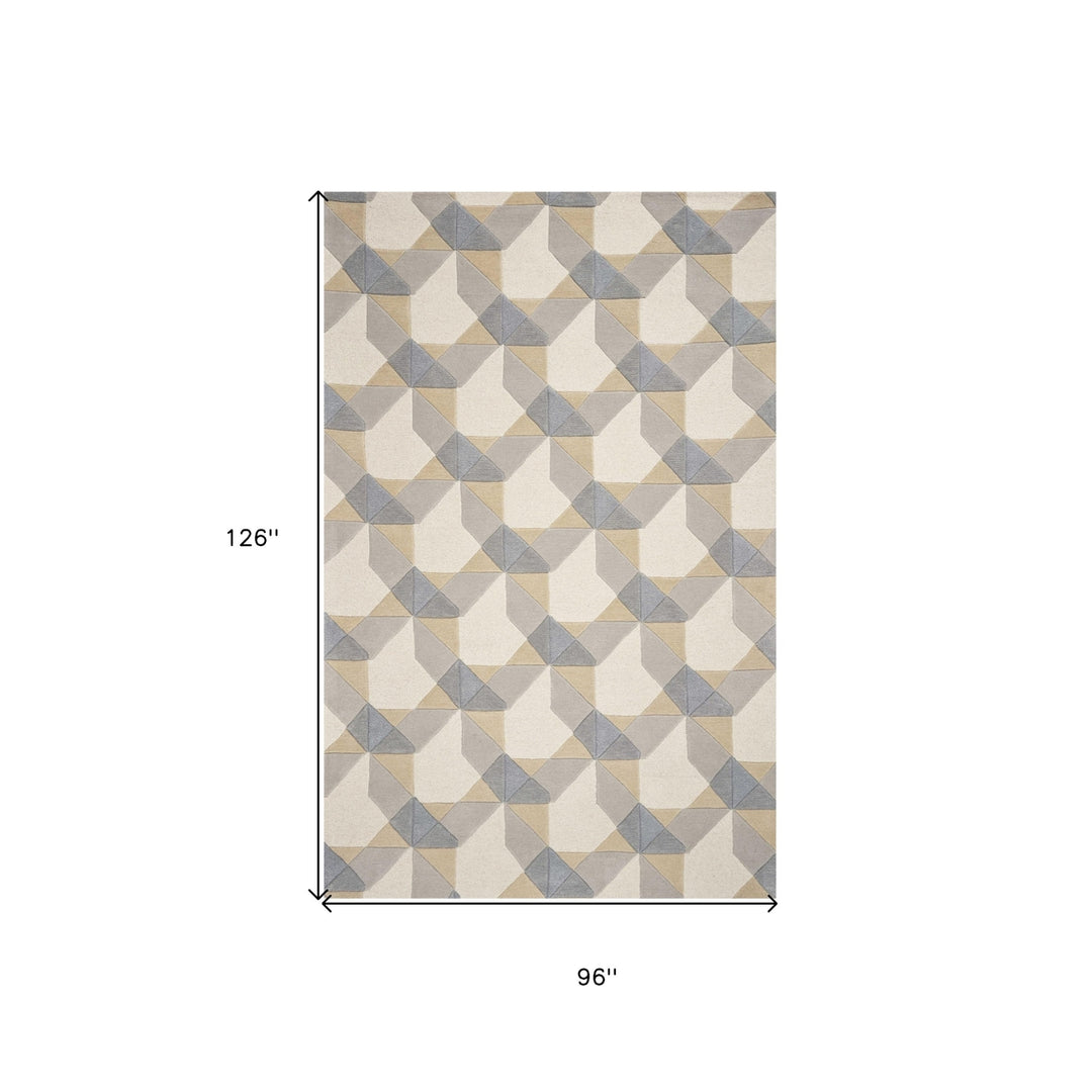 5 X 8 Wool Ivory Or Grey Area Rug Image 1