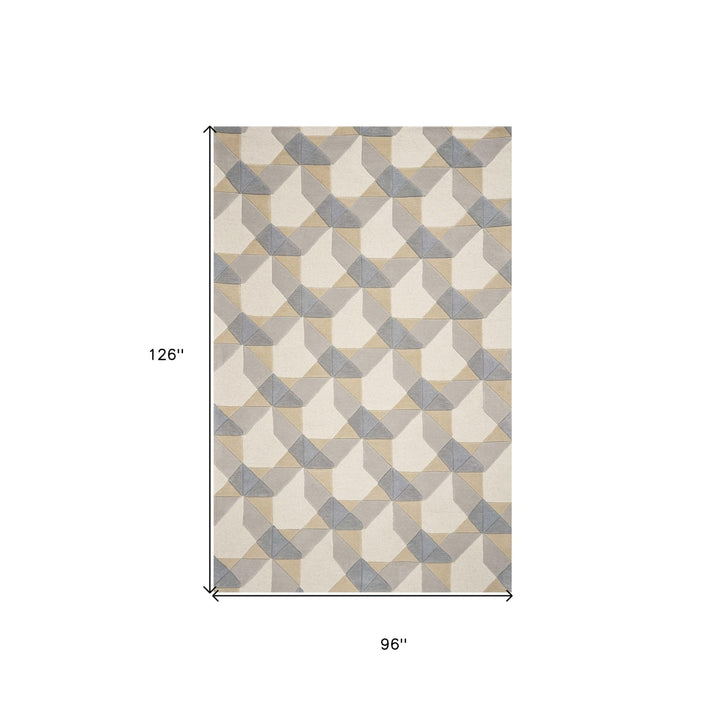 5 X 8 Wool Ivory Or Grey Area Rug Image 1