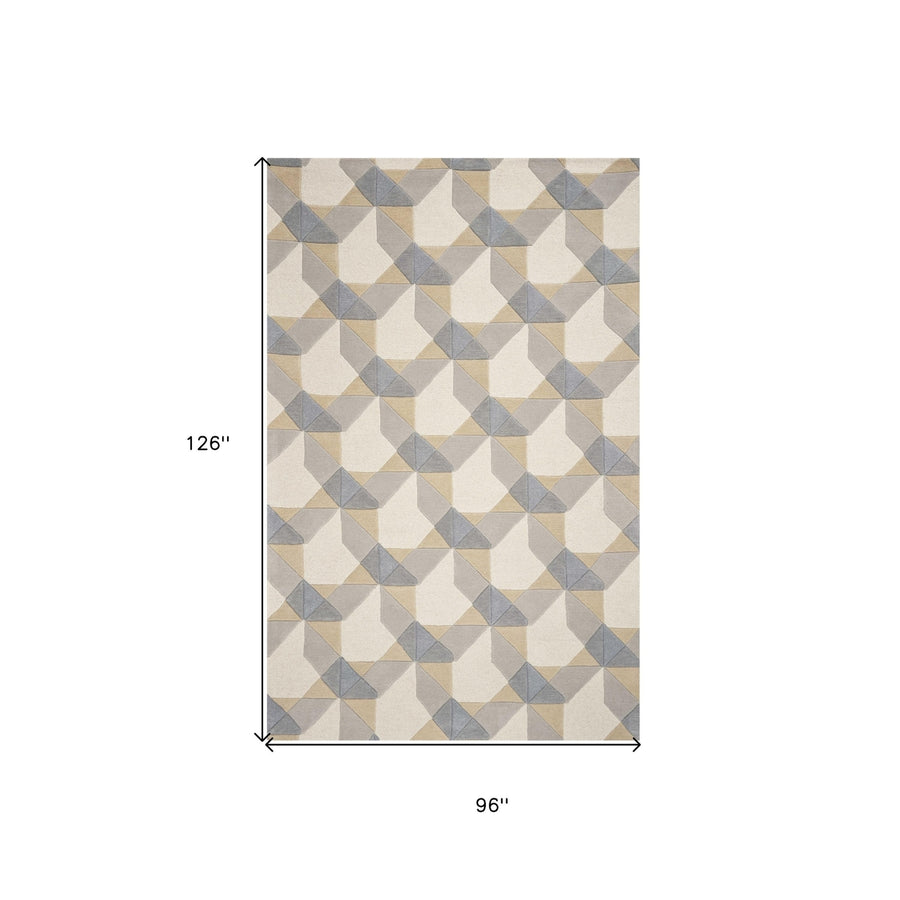 5 X 8 Wool Ivory Or Grey Area Rug Image 1