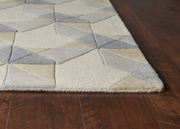 5 X 8 Wool Ivory Or Grey Area Rug Image 3