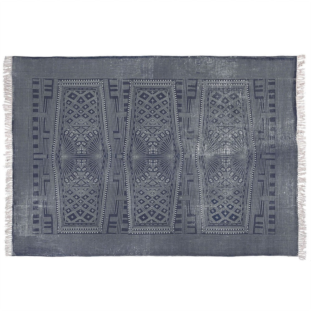 8 X 10 Blue And Ivory Batik Area Rug Image 2