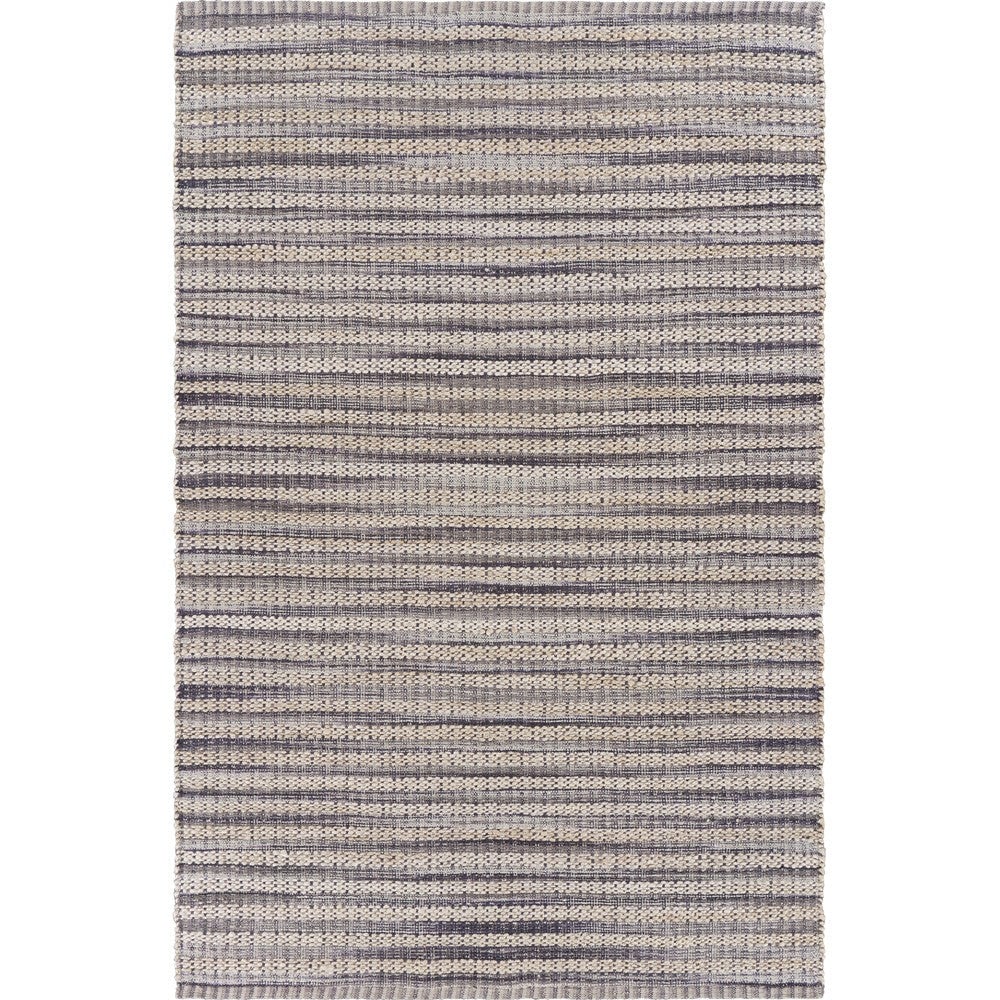 8 x 10 Brown and Gray Striped Area Rug Image 1