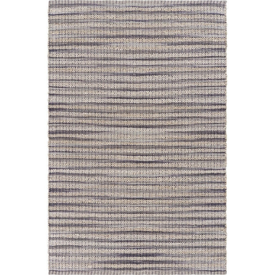 8 x 10 Brown and Gray Striped Area Rug Image 1