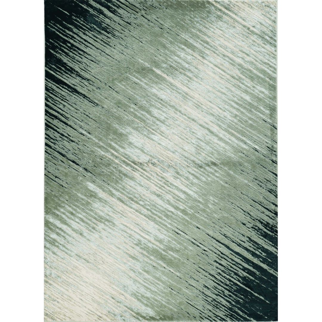 5X8 Silver Grey Machine Woven Abstract Brushstroke Indoor Area Rug Image 8