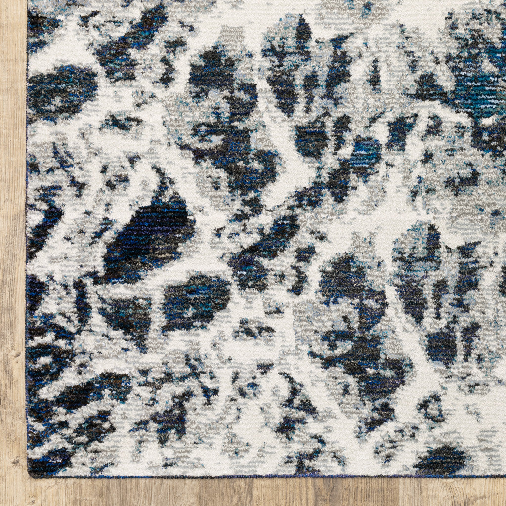 8 x 11 Gray Abstract Power Loom Area Rug Image 4