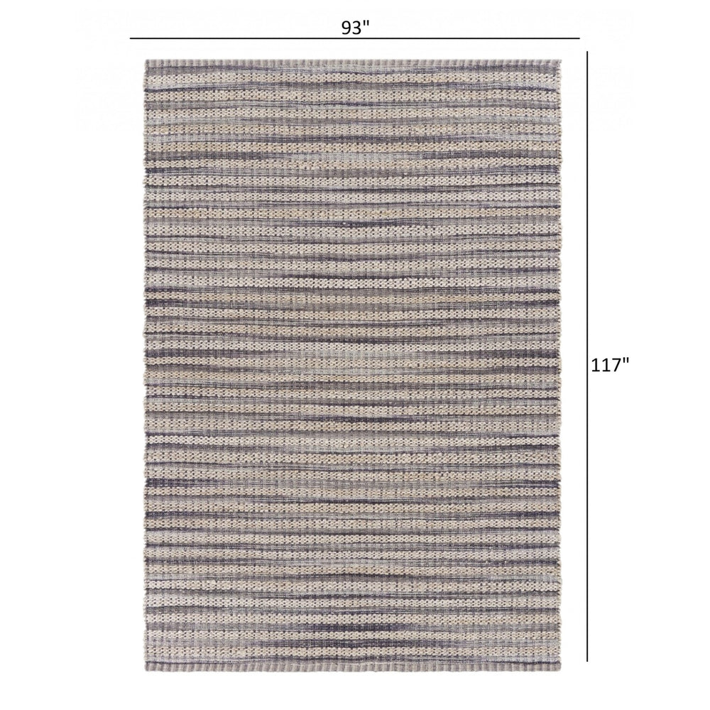 8 x 10 Brown and Gray Striped Area Rug Image 2