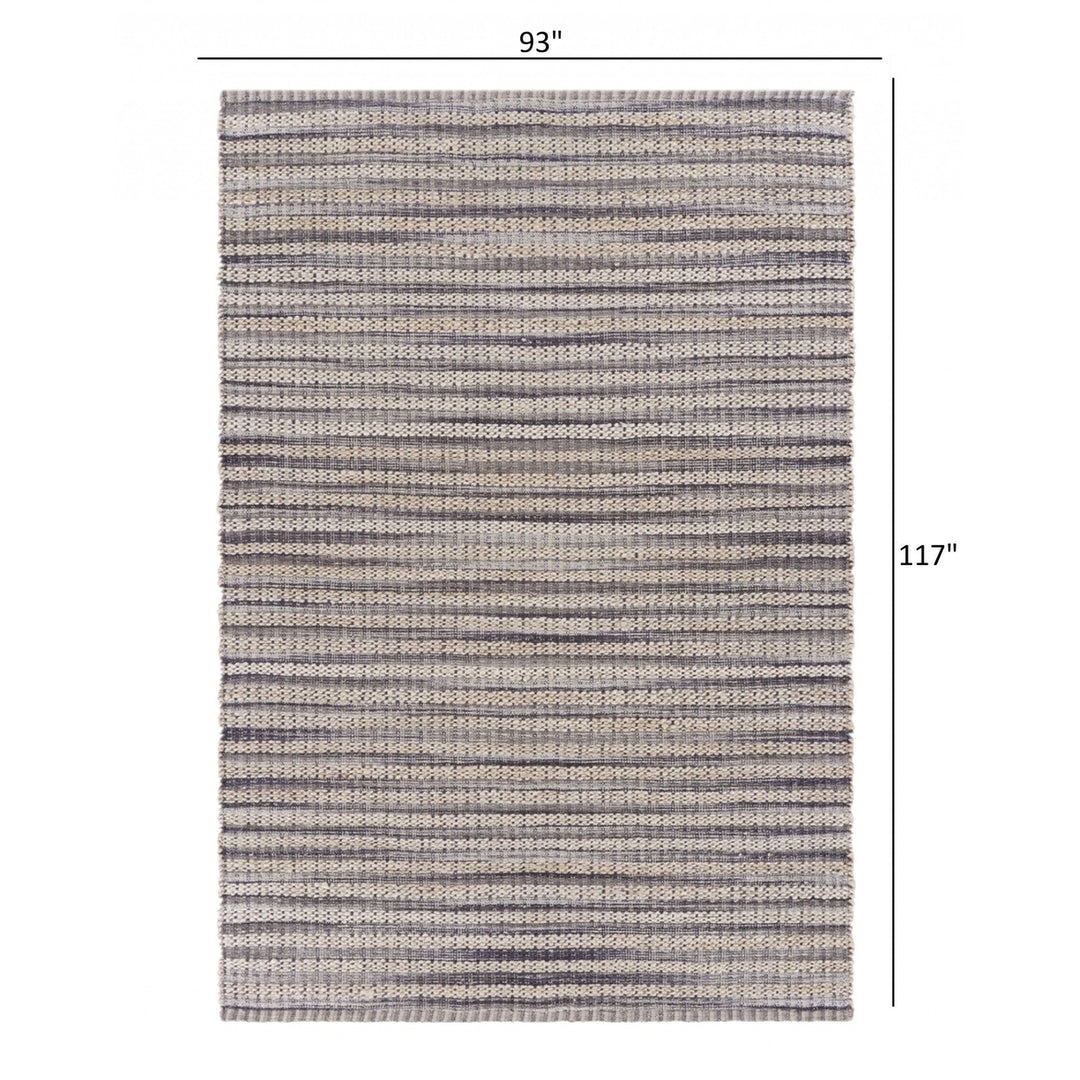 8 x 10 Brown and Gray Striped Area Rug Image 2