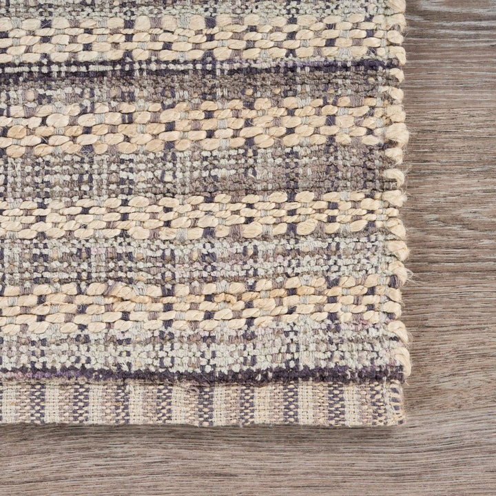 8 x 10 Brown and Gray Striped Area Rug Image 3