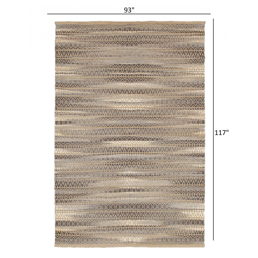 8 x 10 Gray and Tan Striated Runner Rug Image 1