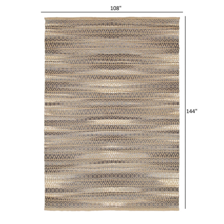 8 x 10 Gray and Tan Striated Runner Rug Image 2