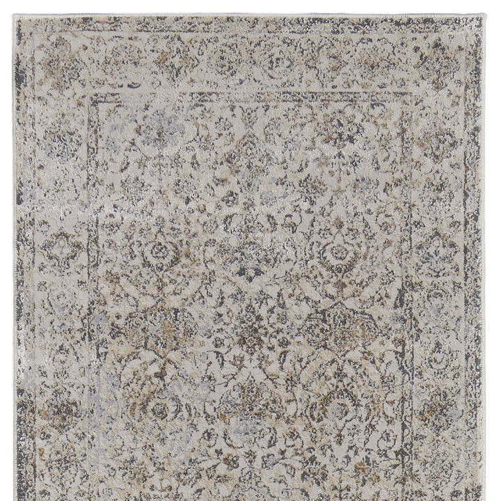 9 X 12 Ivory Tan And Gray Power Loom Area Rug Image 1