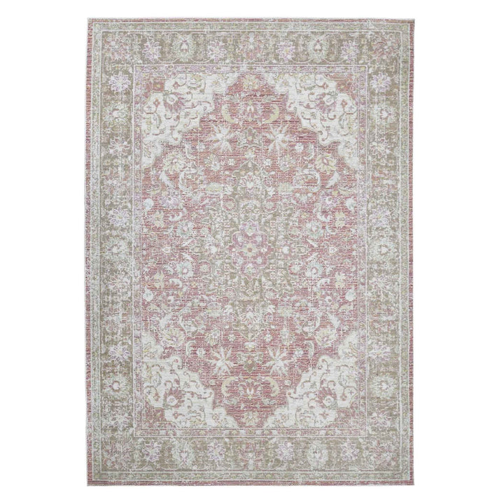 9 X 13 Coral Medallion Power Loom Area Rug Image 1