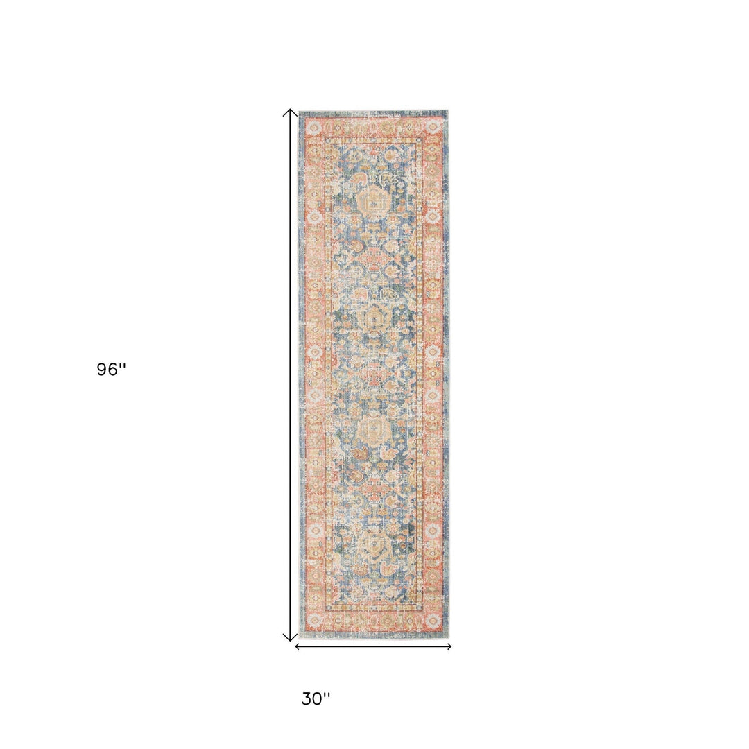 4 x 6 Coral Floral Power Loom Area Rug Image 3