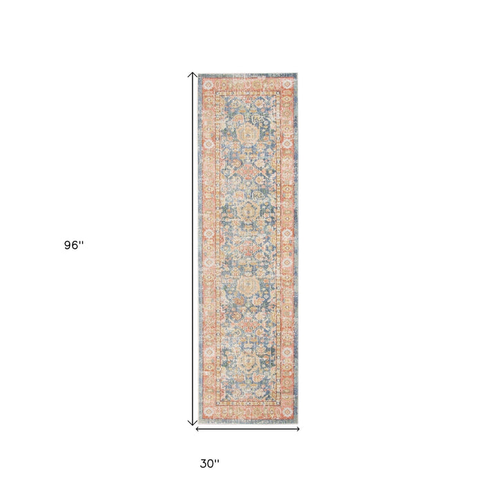 4 x 6 Coral Floral Power Loom Area Rug Image 3