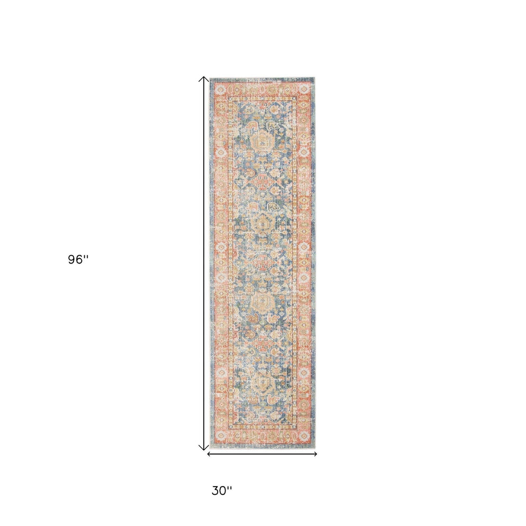 4 x 6 Coral Floral Power Loom Area Rug Image 1