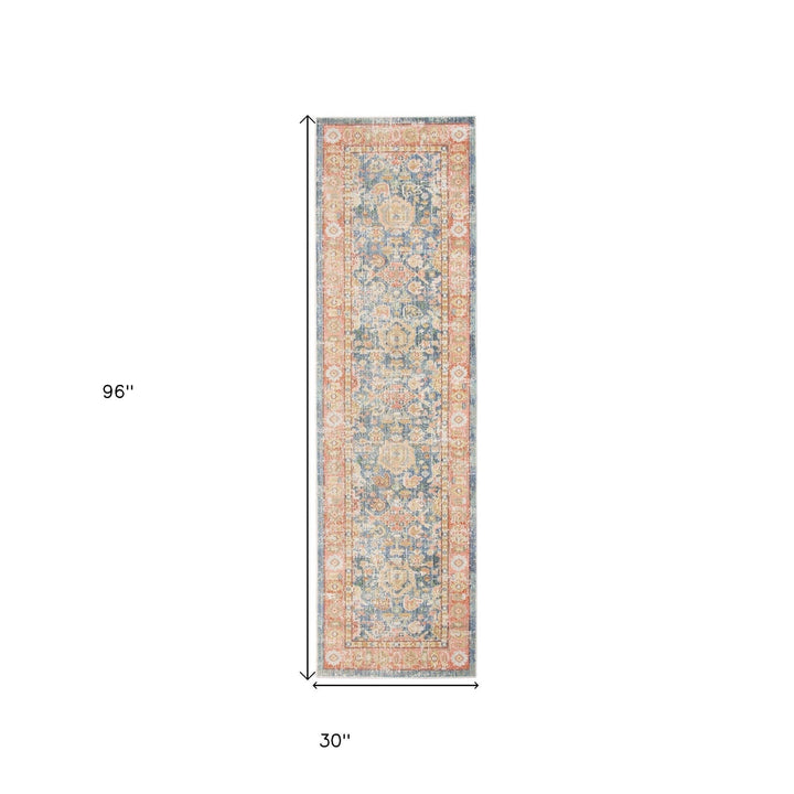 4 x 6 Coral Floral Power Loom Area Rug Image 1