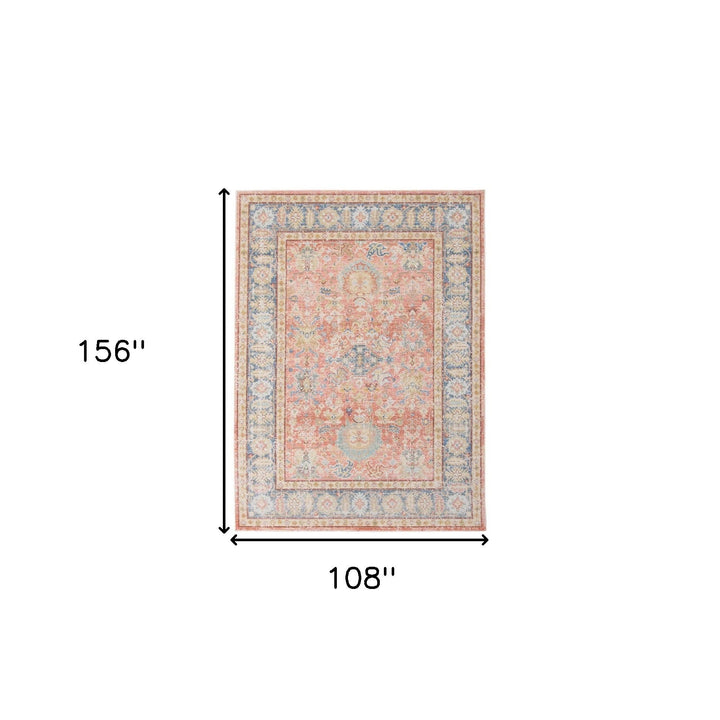 4 x 6 Coral Floral Power Loom Area Rug Image 7