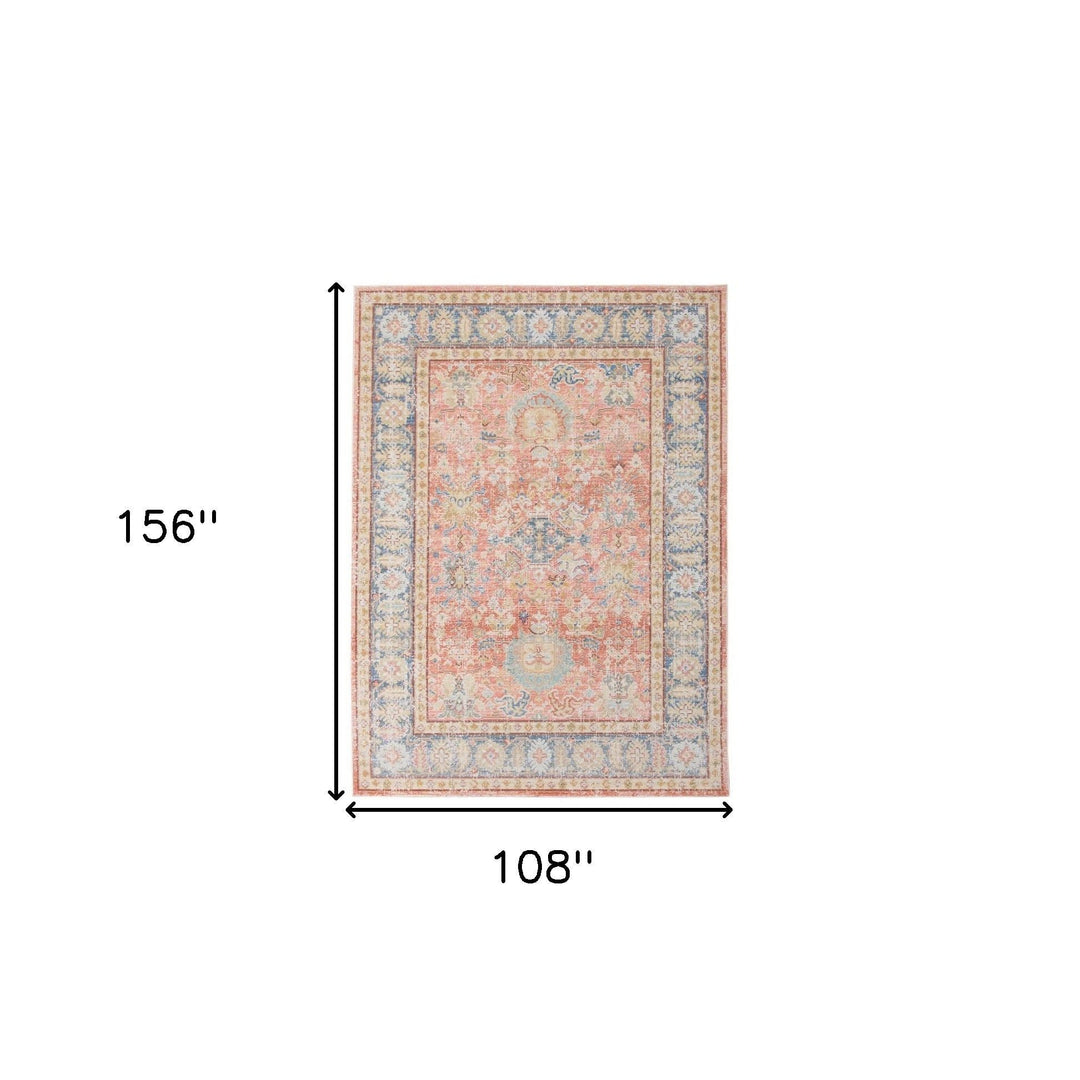 4 x 6 Coral Floral Power Loom Area Rug Image 1