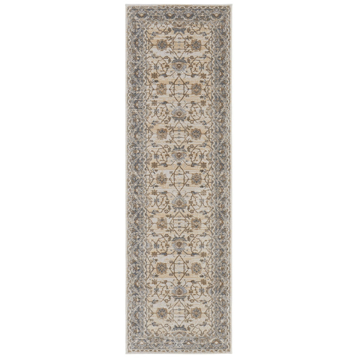 9 X 12 Tan Ivory And Gray Power Loom Area Rug Image 7