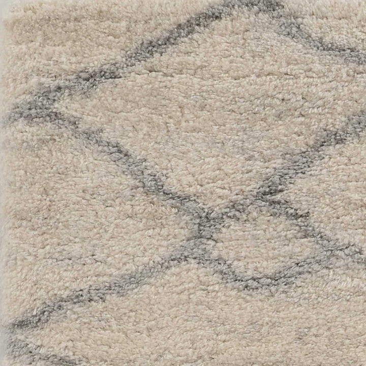 5X8 Ivory Grey Machine Woven Chain Link Indoor Area Rug Image 7