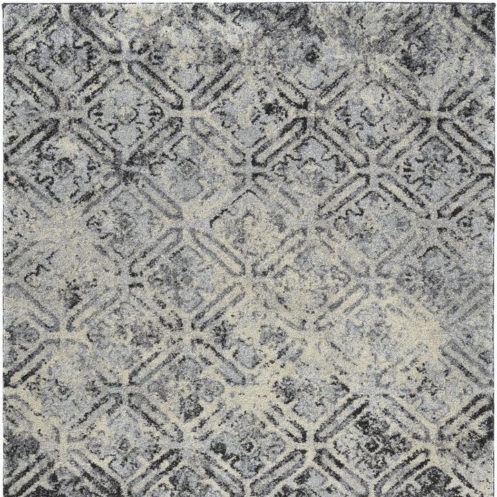 8 X 11 Grey Diamond Area Rug Image 4