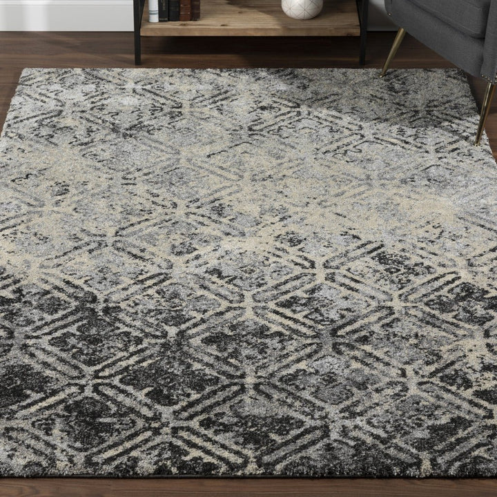 8 X 11 Grey Diamond Area Rug Image 5