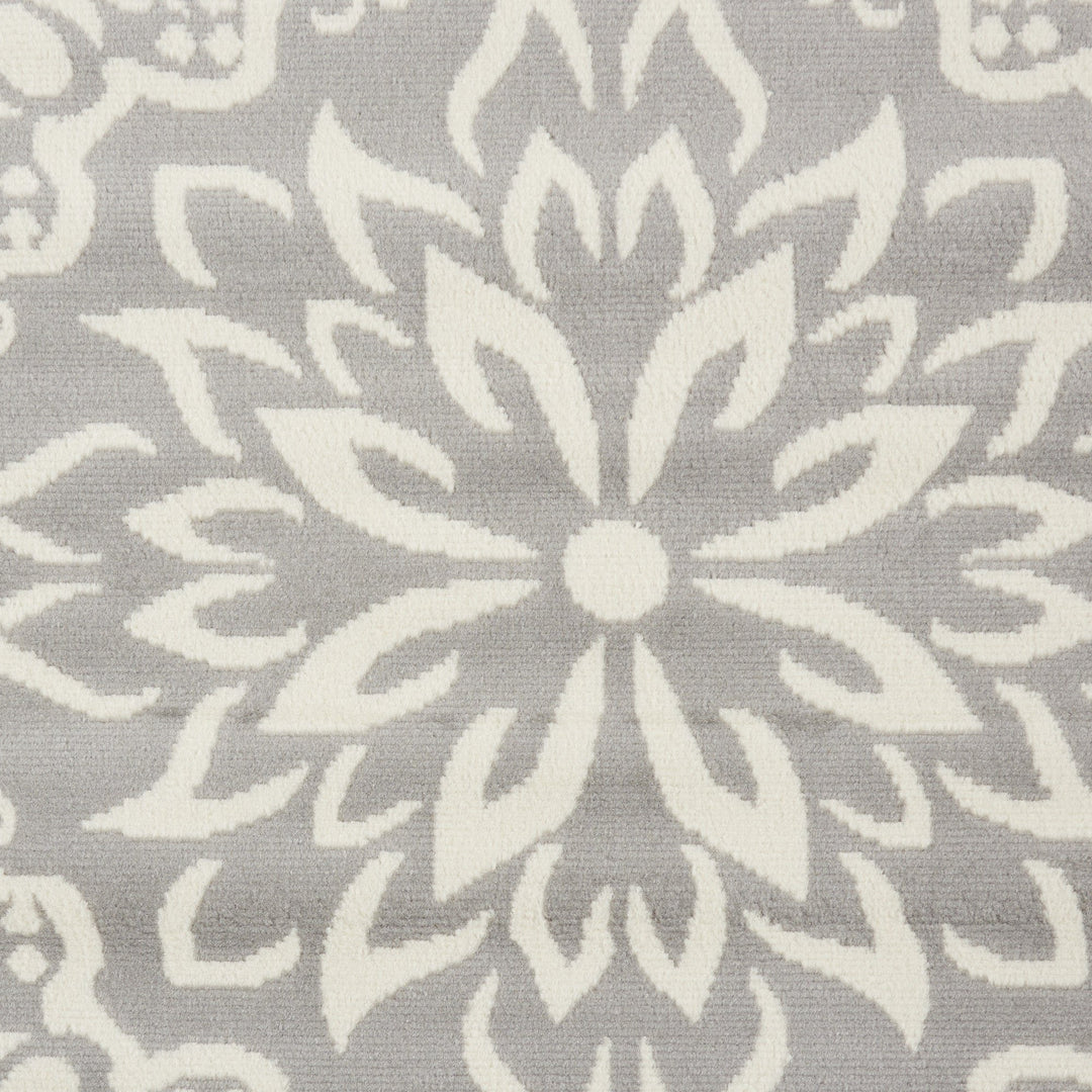 8 X 10 Gray Floral Power Loom Area Rug Image 9