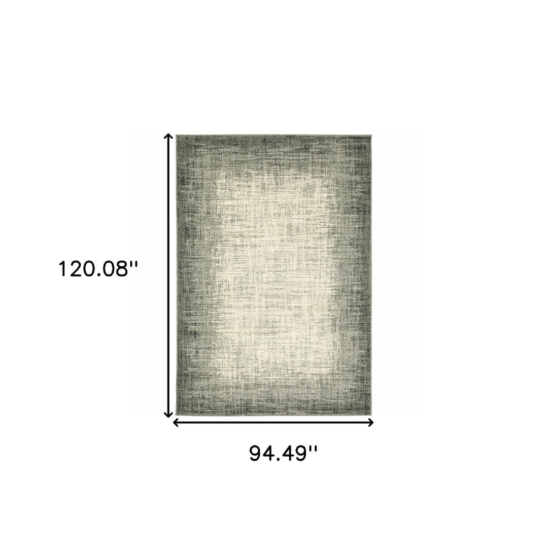 8 X 10 Grey Beige And Blue Power Loom Stain Resistant Area Rug Image 9