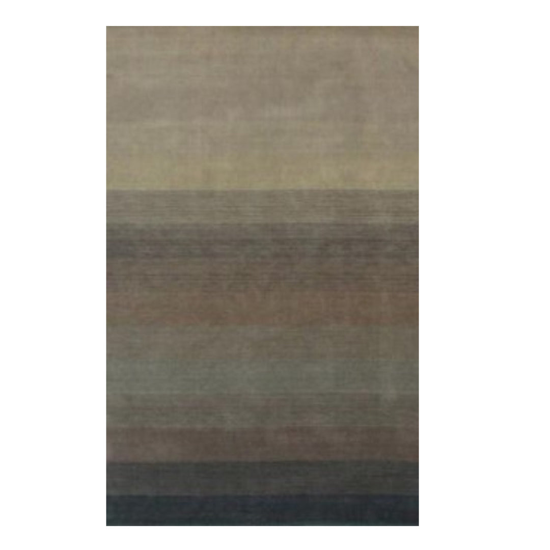 8 X 10 Indigo And Tan Hand Loomed Area Rug Image 1