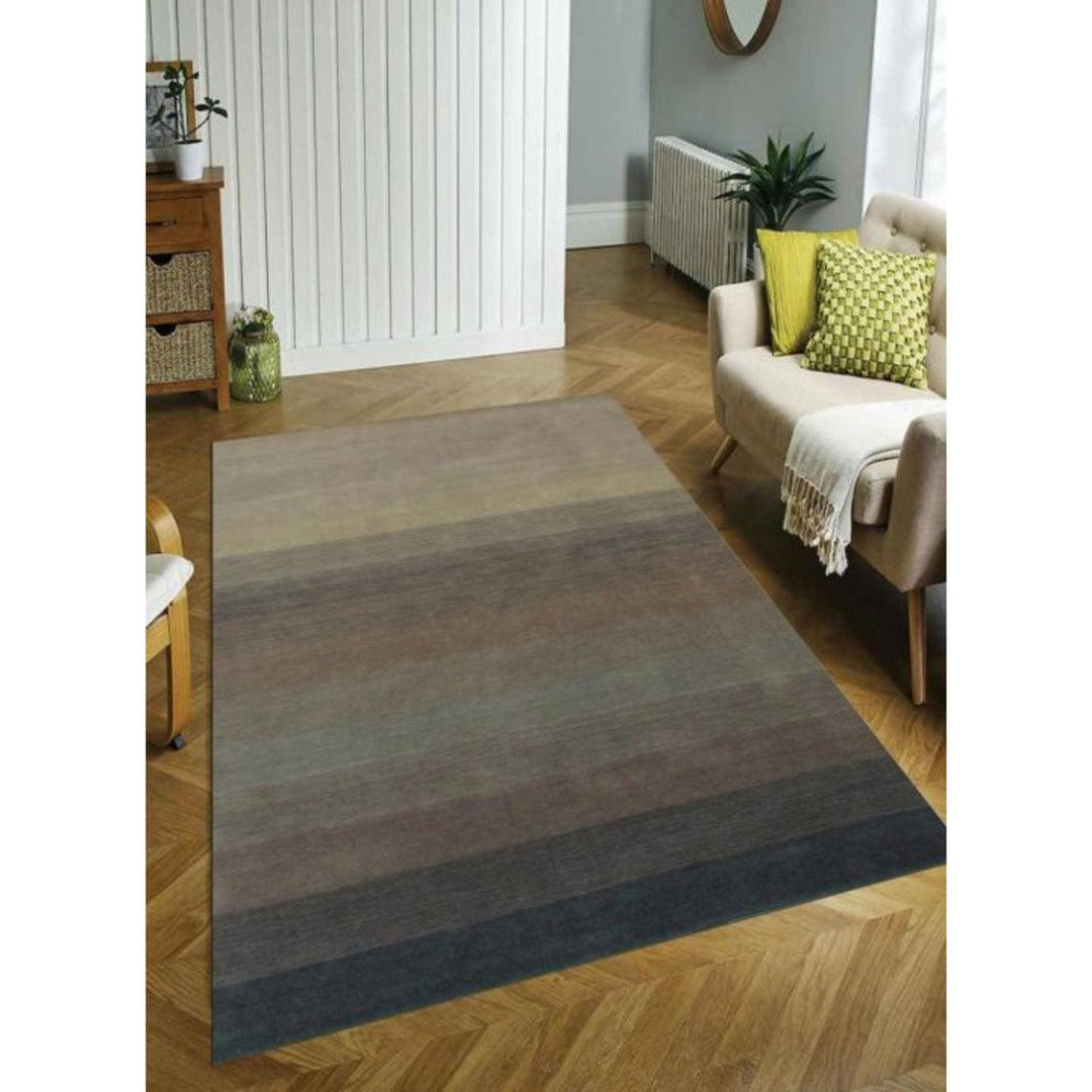 8 X 10 Indigo And Tan Hand Loomed Area Rug Image 5