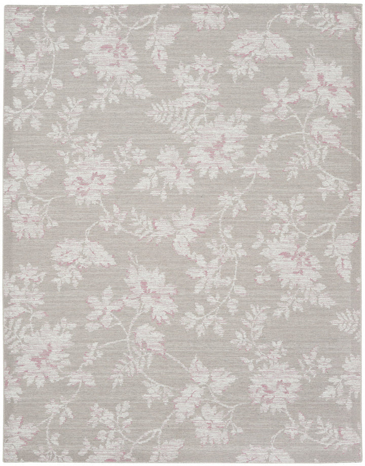 8 X 10 Natural Floral Distressed Washable Area Rug Image 1