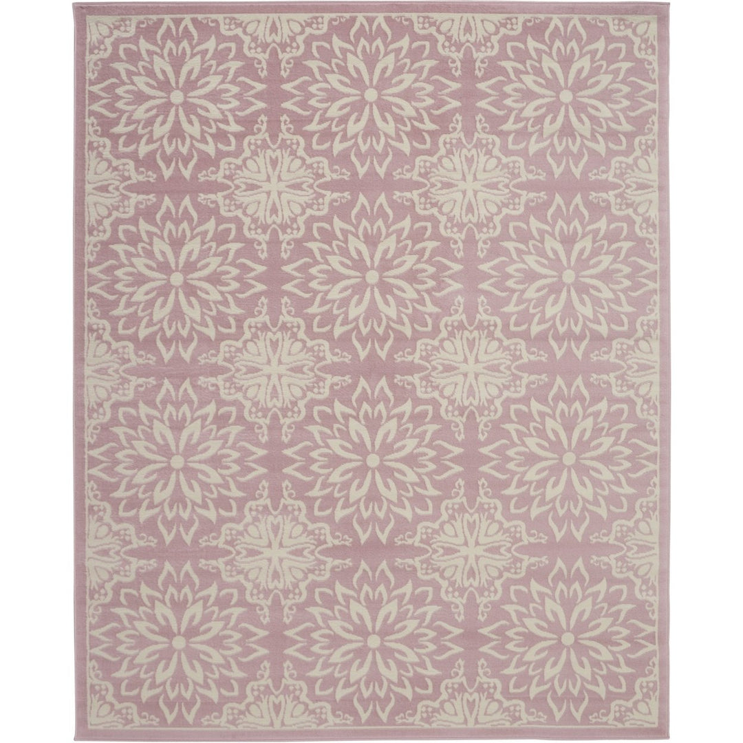 8 X 10 Pink Floral Power Loom Area Rug Image 1