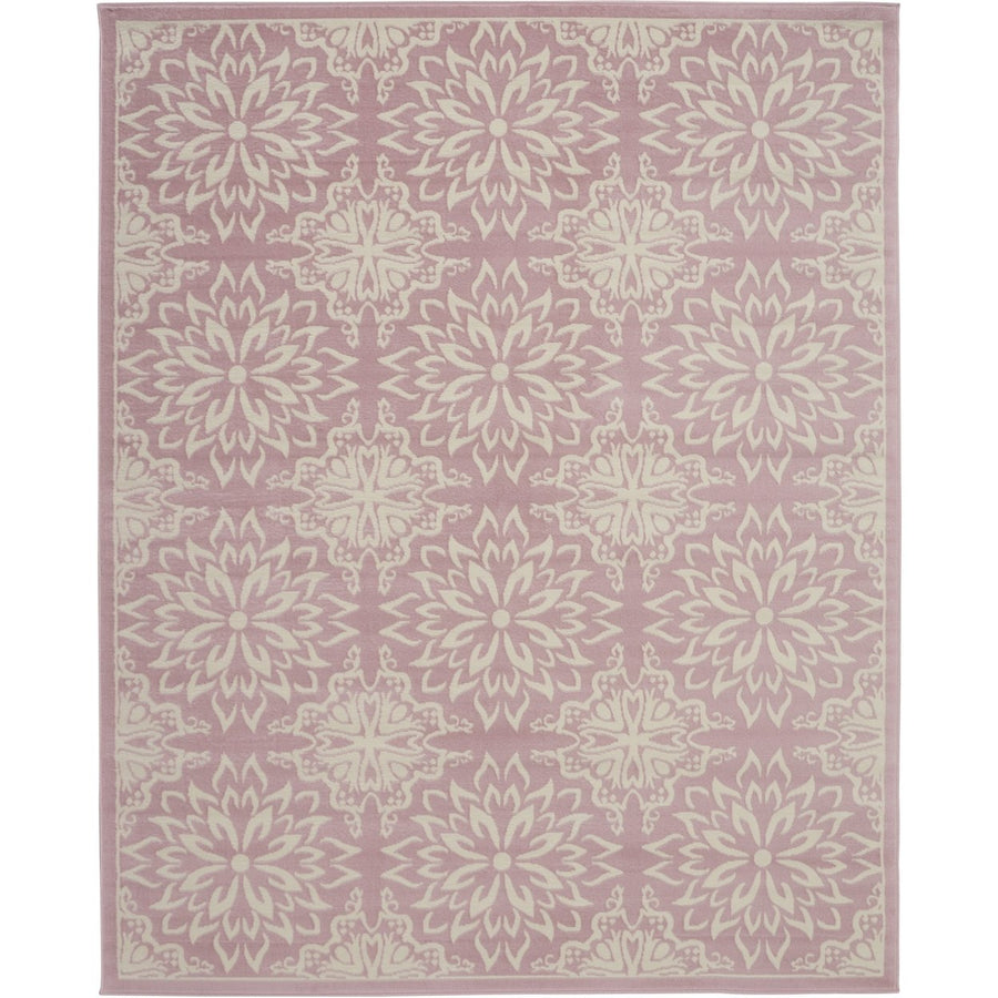 8 X 10 Pink Floral Power Loom Area Rug Image 1