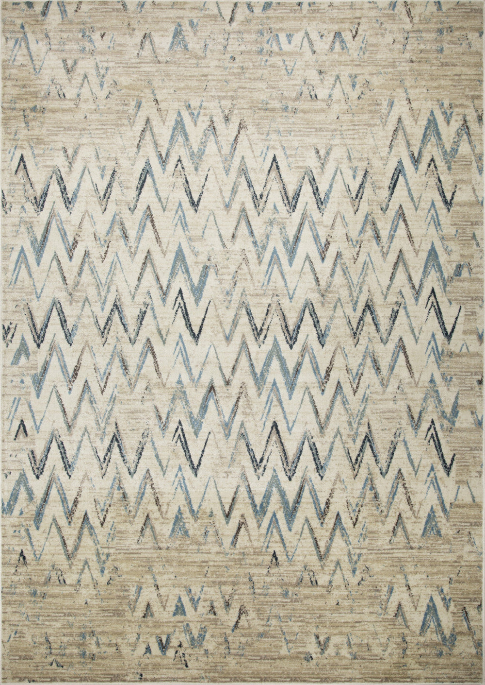 8 x 11 Ivory Chevron Area Rug Image 2